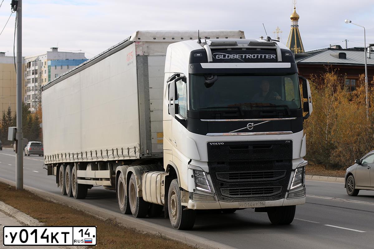 Фото автомобиля VOLVO SERIE FH /6X4/, 2018 — госномер У014КТ14. Цвет: БЕЛЫЙ