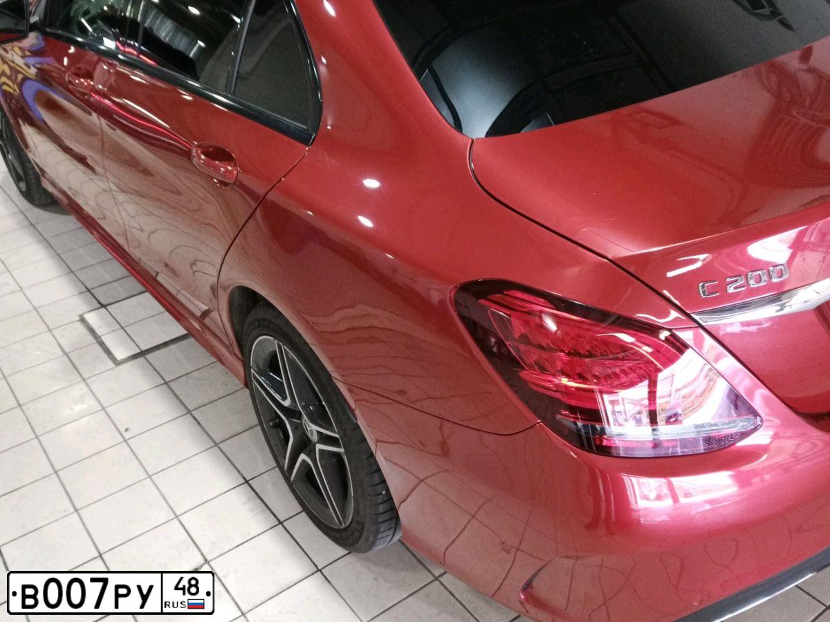 Фото автомобиля MERCEDES C-KLASSE, 2020 — госномер С091КА198. Цвет: Красный