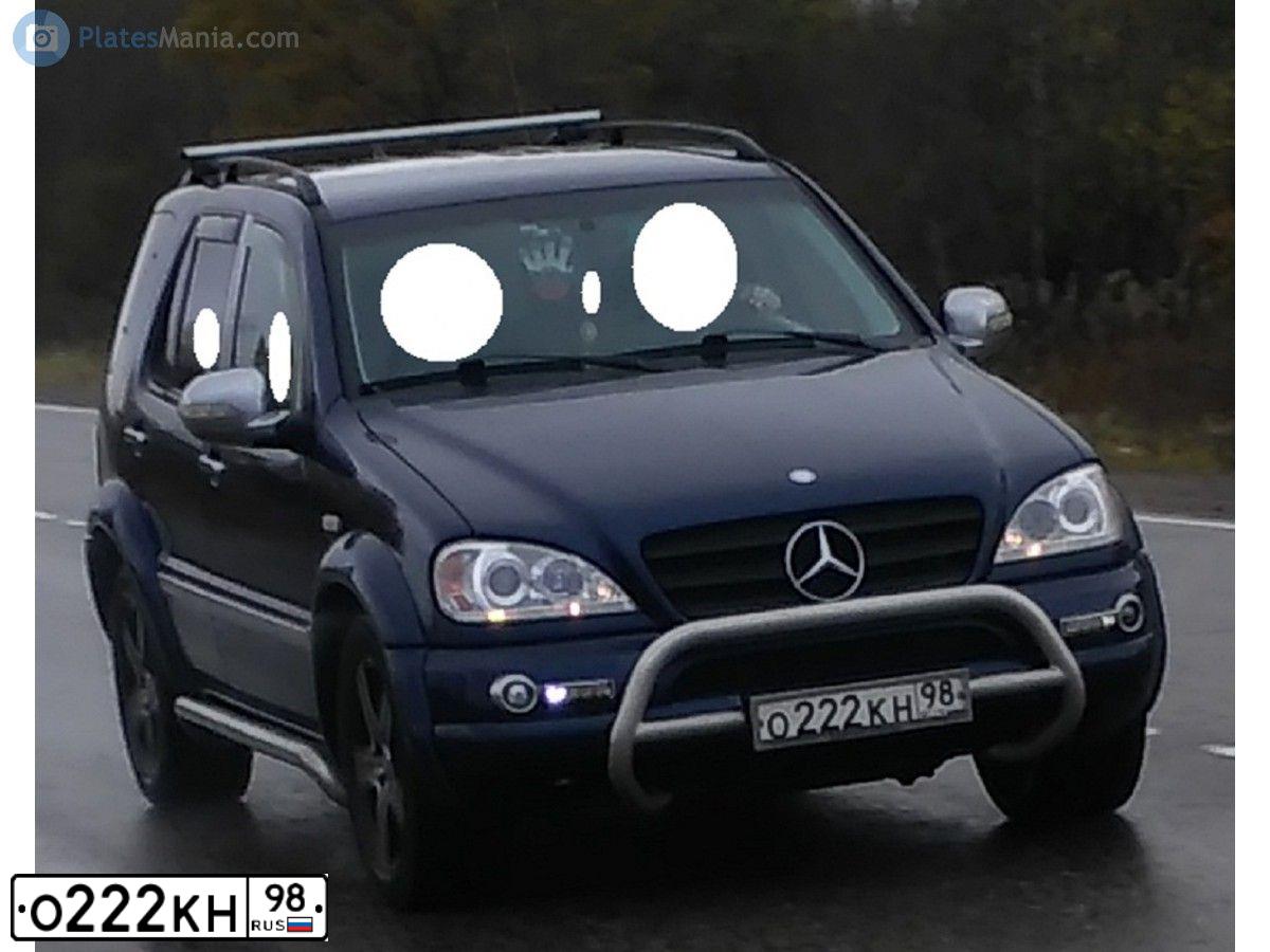 Фото автомобиля MERCEDES M-KLASSE, 1999 — госномер О222КН98. Цвет: СИНИЙ
