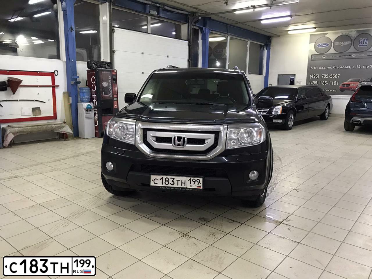 Фото автомобиля HONDA PILOT, 2008 — госномер А978ТК33. Цвет: ЧЕРНЫЙ