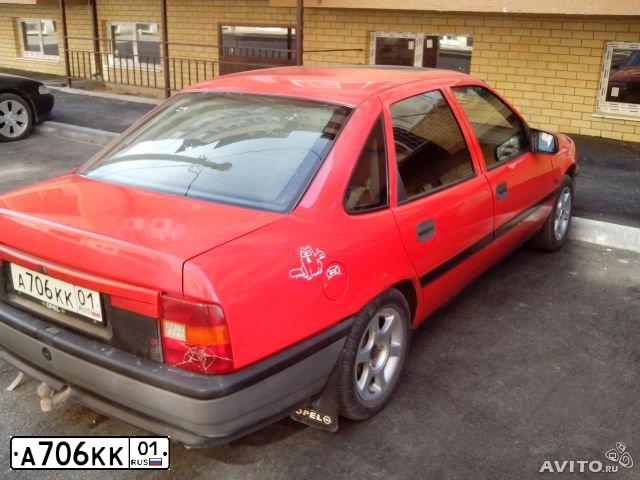 Фото автомобиля OPEL VECTRA, 1992 — госномер А706КК01. Цвет: КРАСНЫЙ