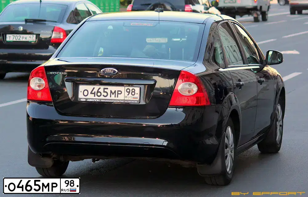 Фото автомобиля FORD FOCUS, 2011 — госномер О465МР98. Цвет: ЧЕРНЫЙ