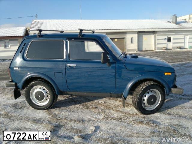 Фото автомобиля LADA 2121 NIVA, 2005 — госномер О722АК44. Цвет: сине-зеленый