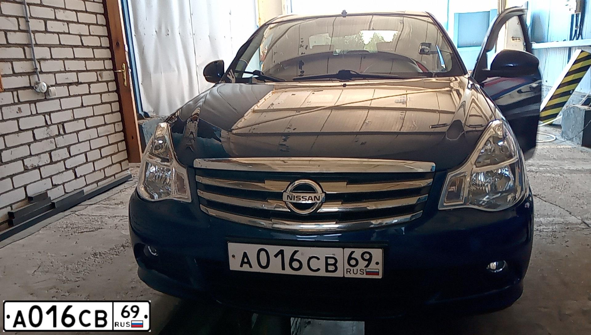 Фото автомобиля NISSAN ALMERA AVTOVAZ, 2016 — госномер А016СВ69. Цвет: синий
