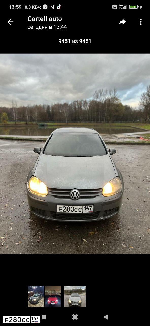 Фото автомобиля VOLKSWAGEN GOLF, 2008 — госномер Е280СС147. Цвет: СЕРЫЙ