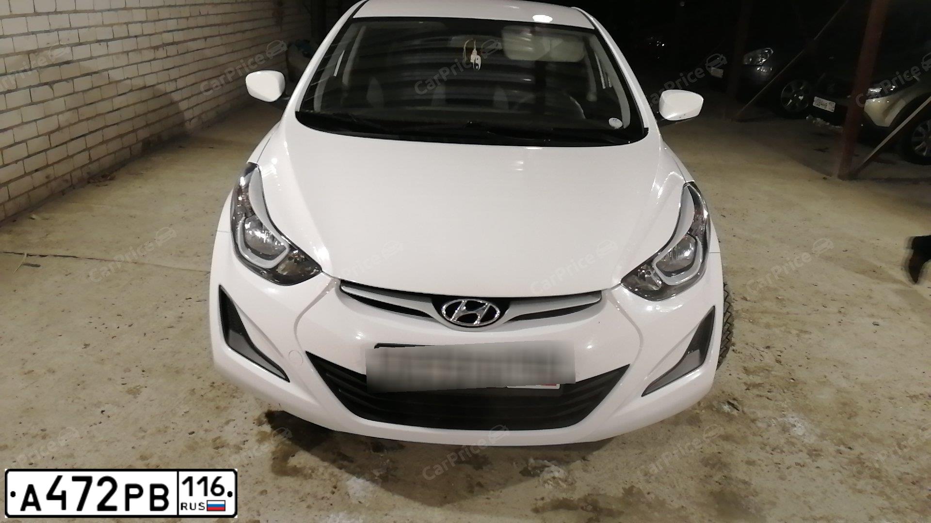 Фото автомобиля HYUNDAI I ELANTRA, 2014 — госномер А472РВ116. Цвет: Белый