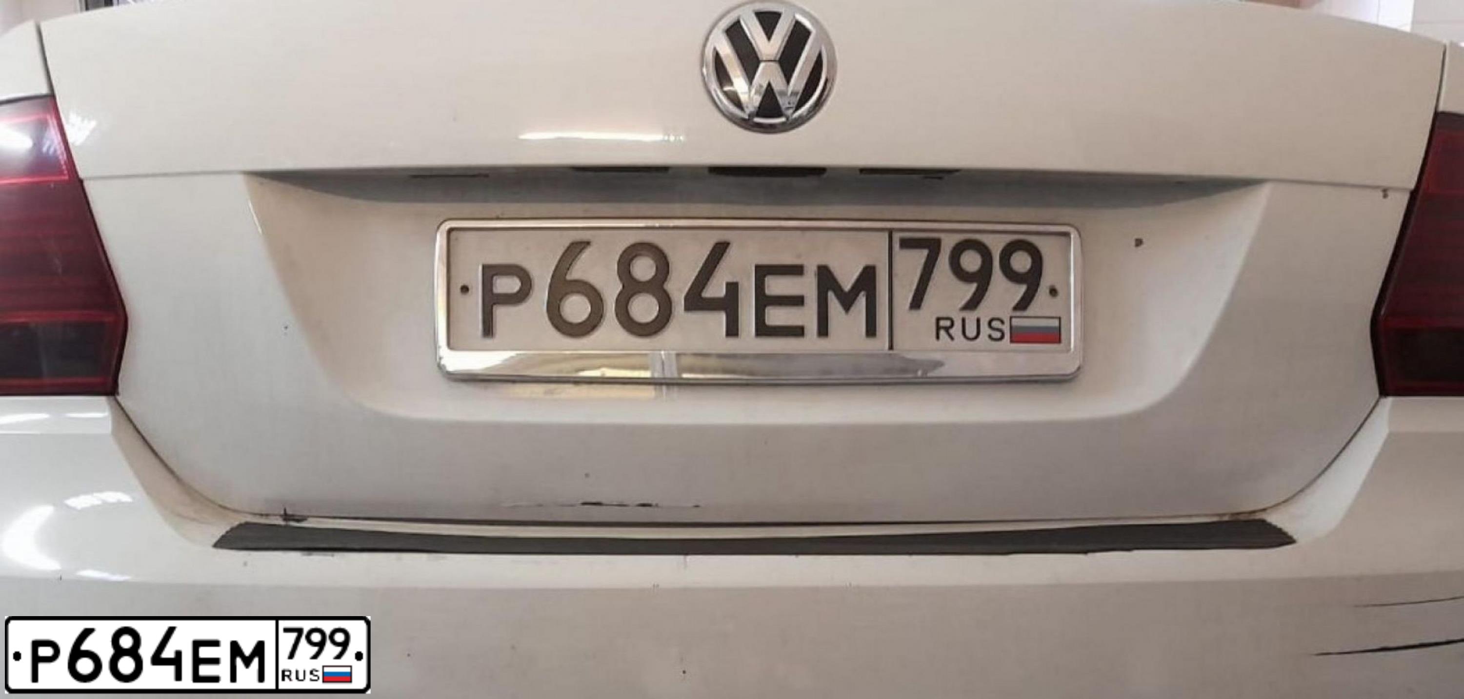 Фото автомобиля VOLKSWAGEN POLO, 2015 — госномер Р684ЕМ799. Цвет: БЕЛЫЙ-ЖЕЛТЫЙ-СЕРЫЙ