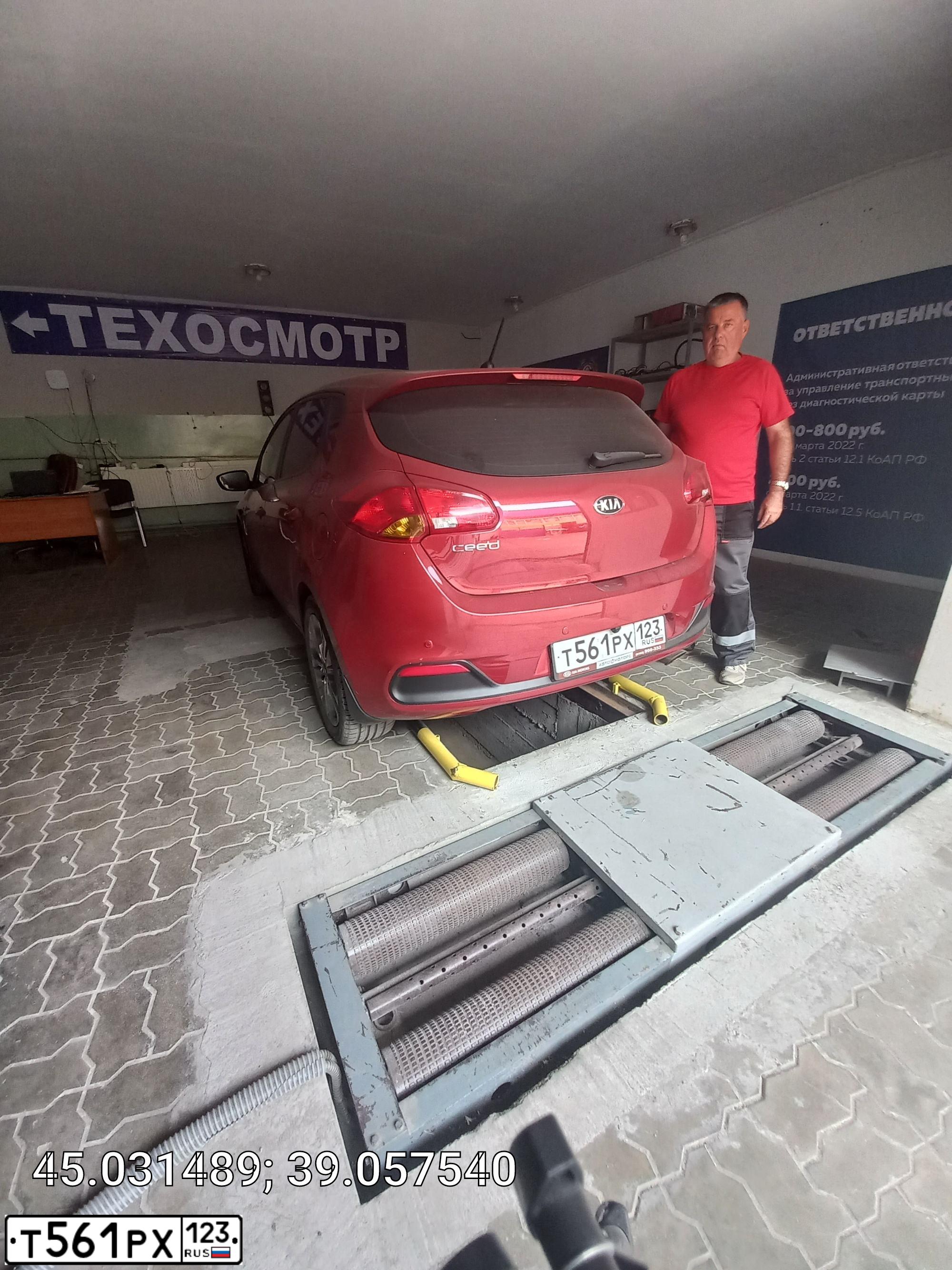 Фото автомобиля KIA CEE'D, 2012 — госномер Т561РХ123. Цвет: Красный