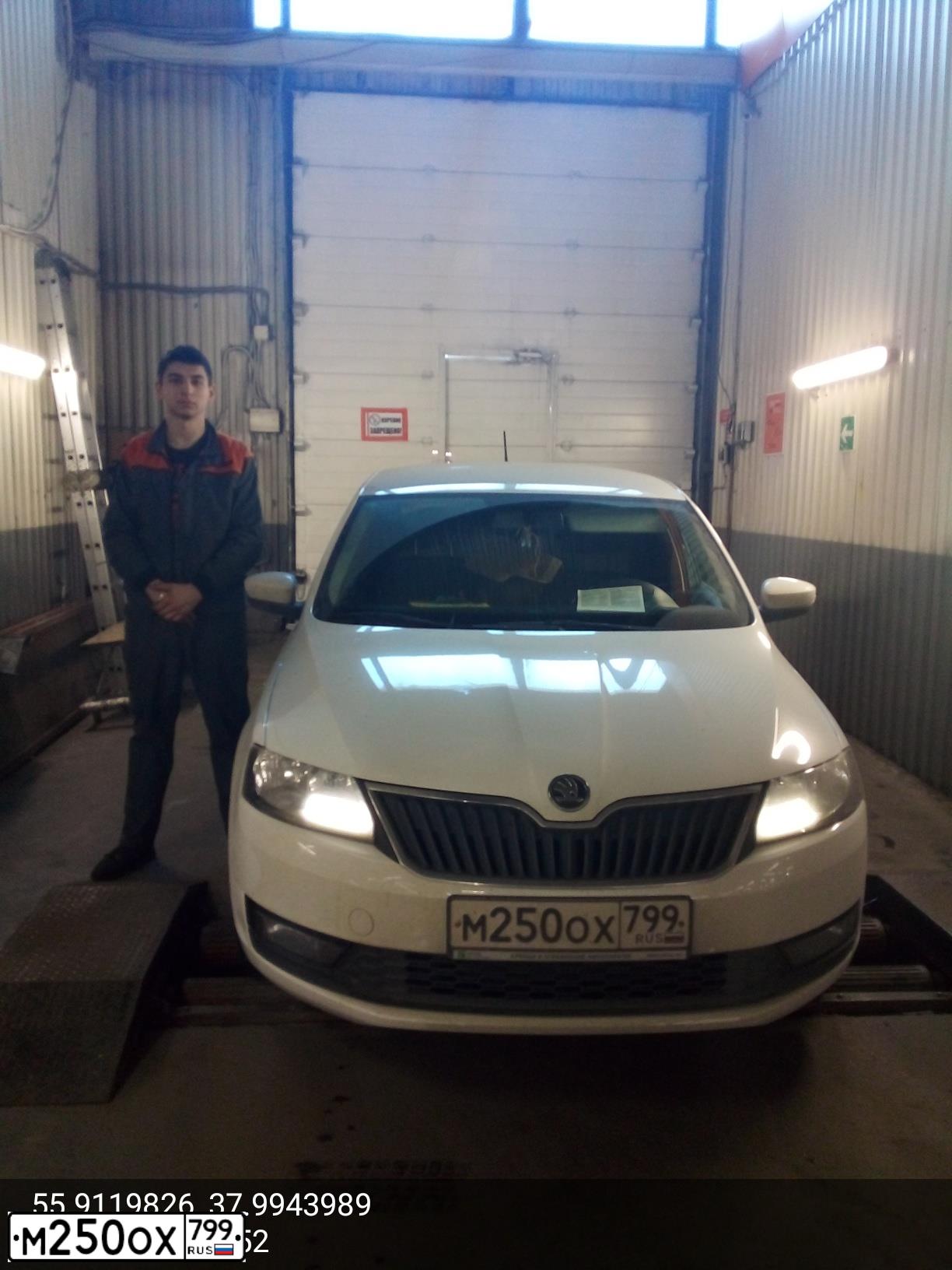 Фото автомобиля SKODA A RAPID, 2018 — госномер М051НК21. Цвет: Белый