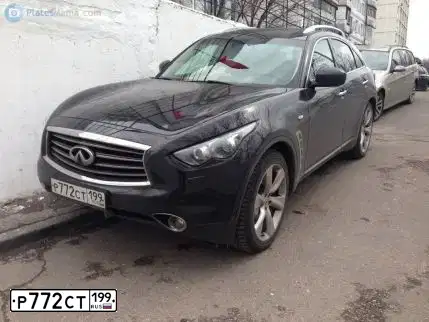 Фото автомобиля INFINITI QX70 /FX/, 2012 — госномер В888ЕА124. Цвет: ЧЕРНЫЙ