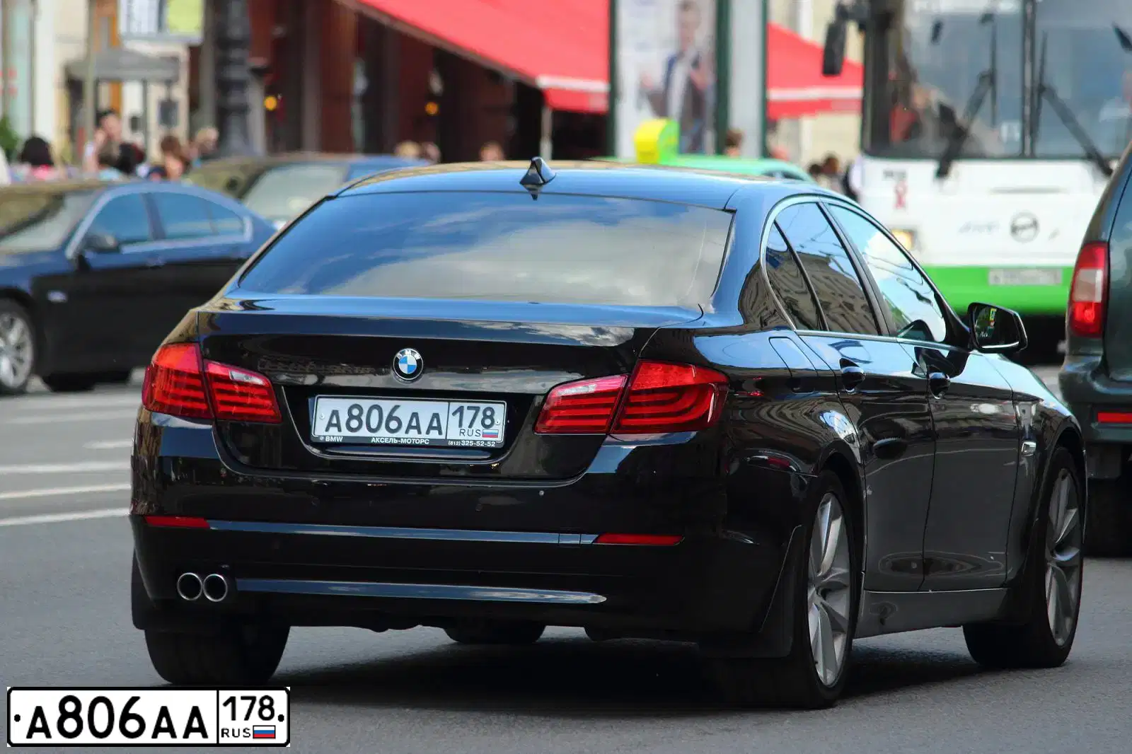 Фото автомобиля BMW SERIE 5, 2012 — госномер А806АА178. Цвет: ЧЕРНЫЙ