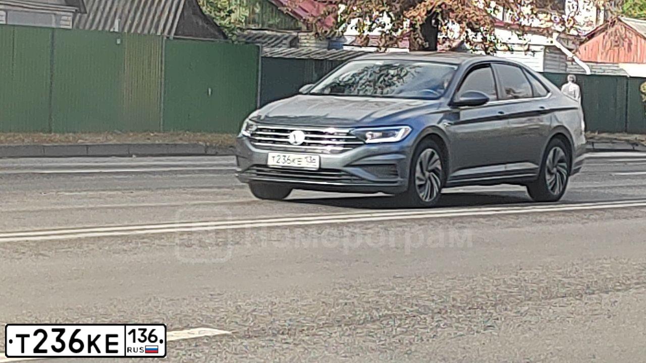 Фото автомобиля VOLKSWAGEN JETTA, 2020 — госномер Т236КЕ136. Цвет: СЕРЫЙ