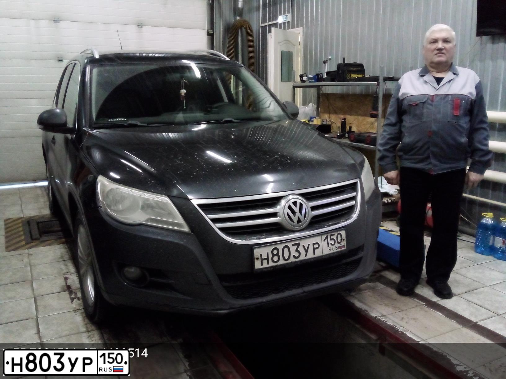 Фото автомобиля VOLKSWAGEN TIGUAN, 2008 — госномер Р540ОА797. Цвет: ЧЕРНЫЙ