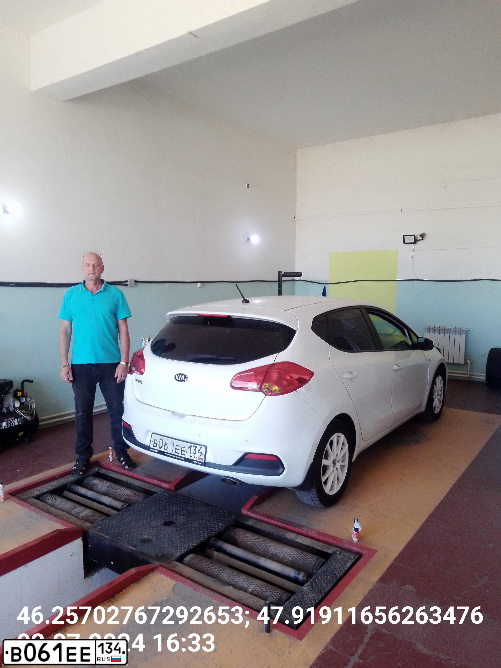 Фото автомобиля KIA CEE'D, 2015 — госномер В061ЕЕ134. Цвет: Белый