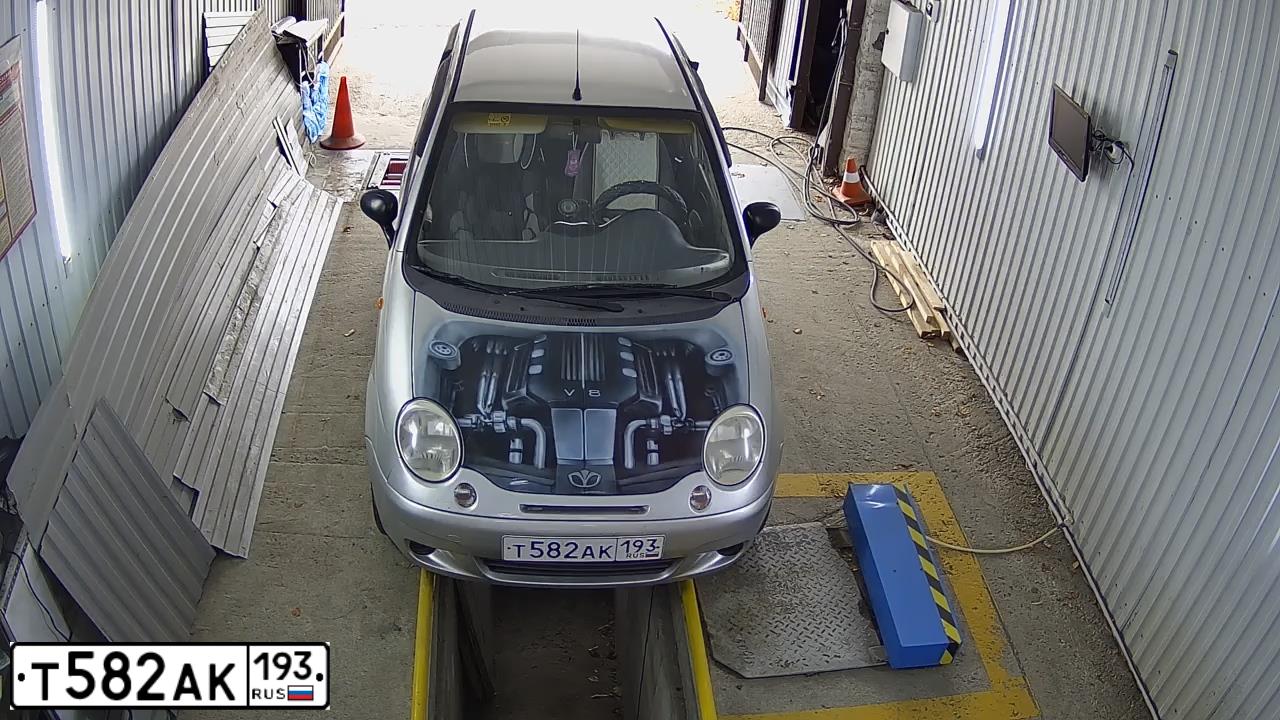 Фото автомобиля DAEWOO MATIZ, 2005 — госномер Т582АК193. Цвет: СЕРЕБРИСТЫЙ