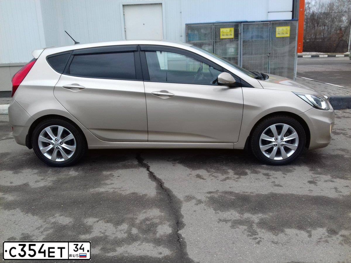 Фото автомобиля HYUNDAI SOLARIS, 2011 — госномер С354ЕТ34. Цвет: БЕЖЕВО-СЕРЫЙ
