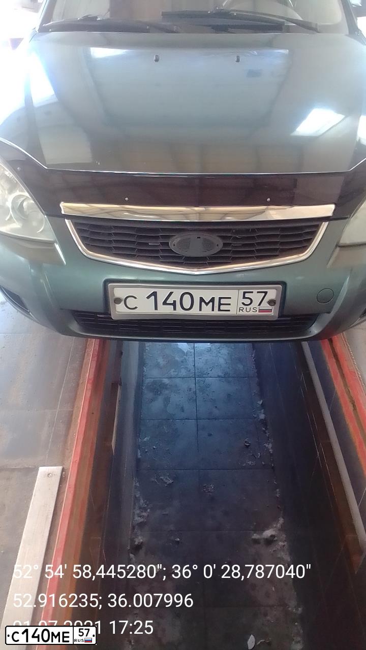 Фото автомобиля LADA 2172 PRIORA, 2009 — госномер О980ХВ32. Цвет: СЕРО-СИНЕ-ЗЕЛЕНЫЙ