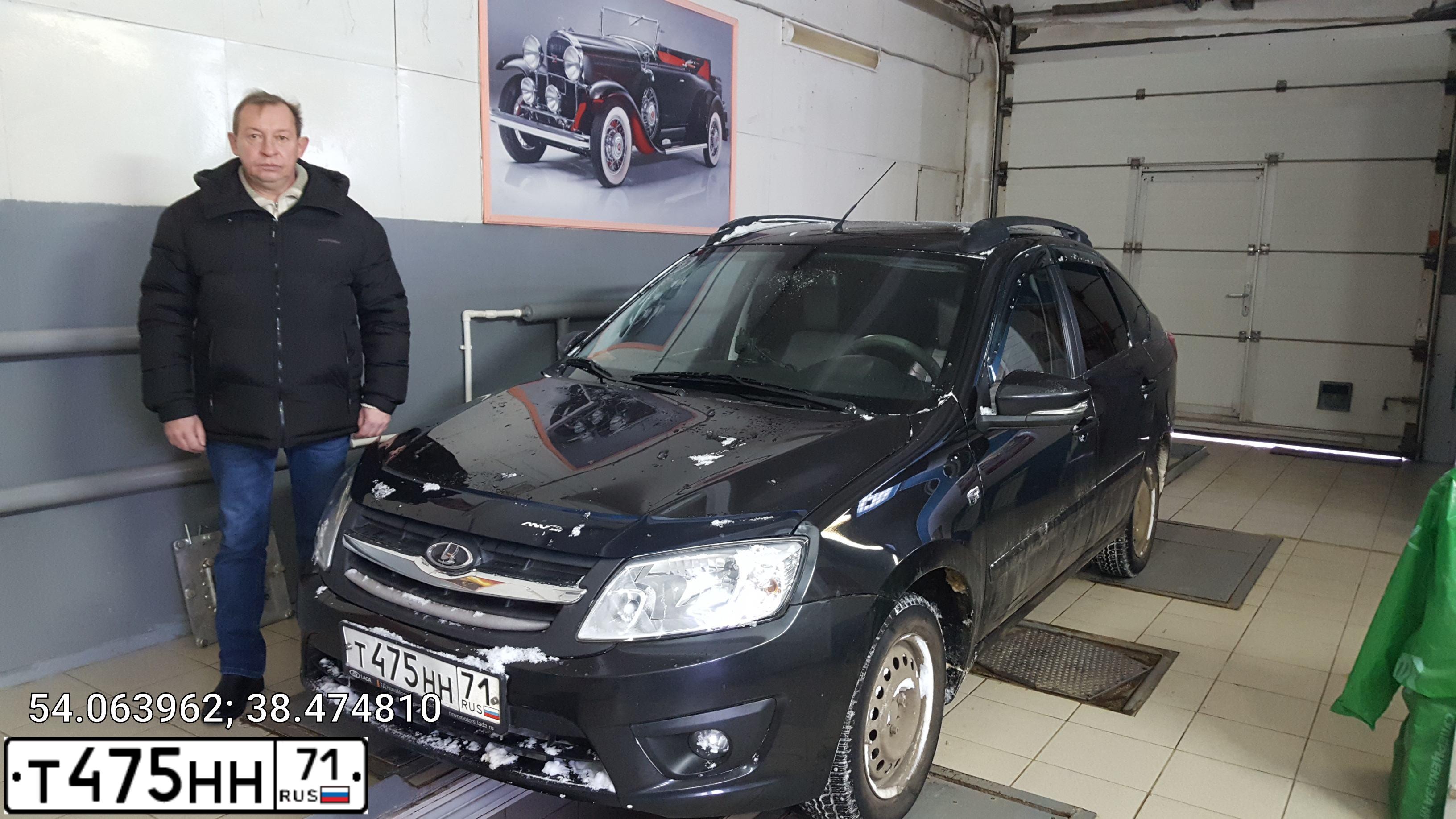 Фото автомобиля LADA 2191 GRANTA, 2017 — госномер Т475НН71. Цвет: ЧЕРНЫЙ