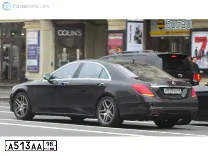 Фото автомобиля MERCEDES S-KLASSE, 2017 — госномер А513АА98. Цвет: ЧЕРНЫЙ