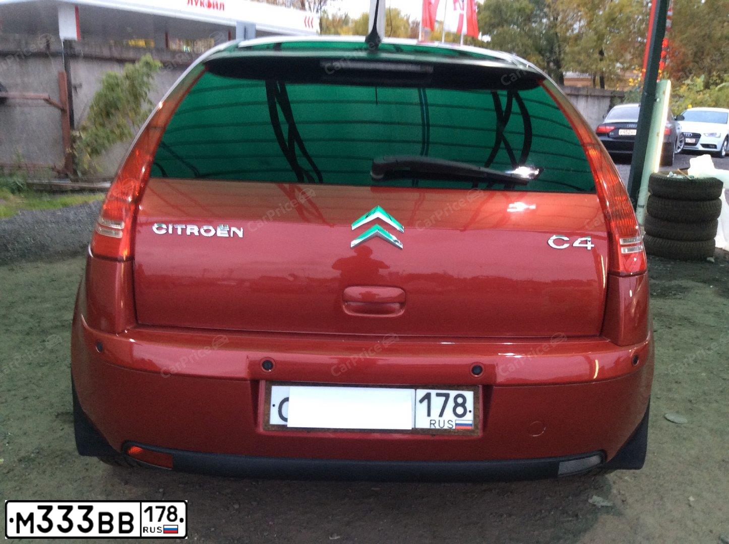 Фото автомобиля CITROEN C4, 2005 — госномер М333ВВ178. Цвет: Красный