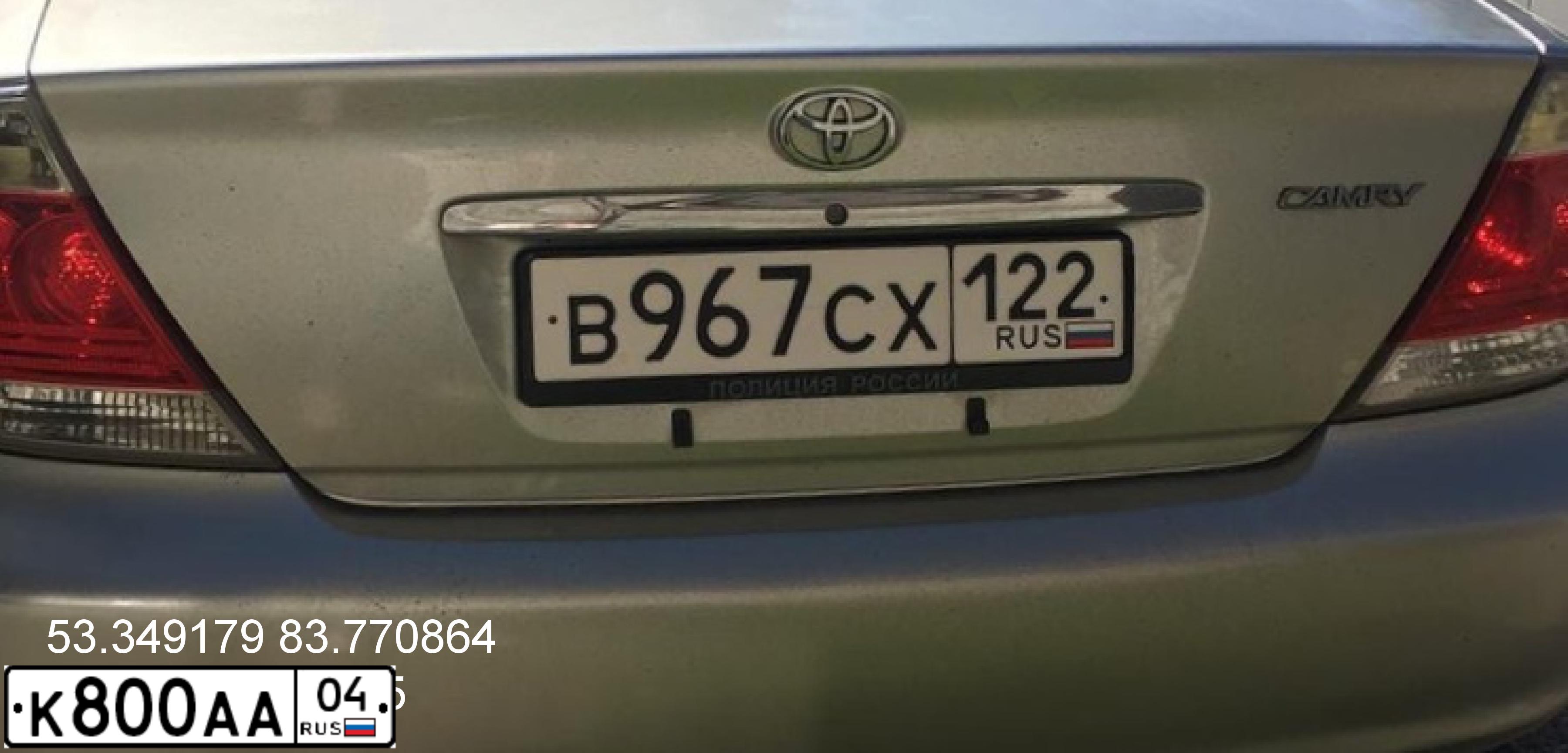 Фото автомобиля TOYOTA CAMRY, 2006 — госномер К800АА04. Цвет: СЕРЕБРИСТЫЙ