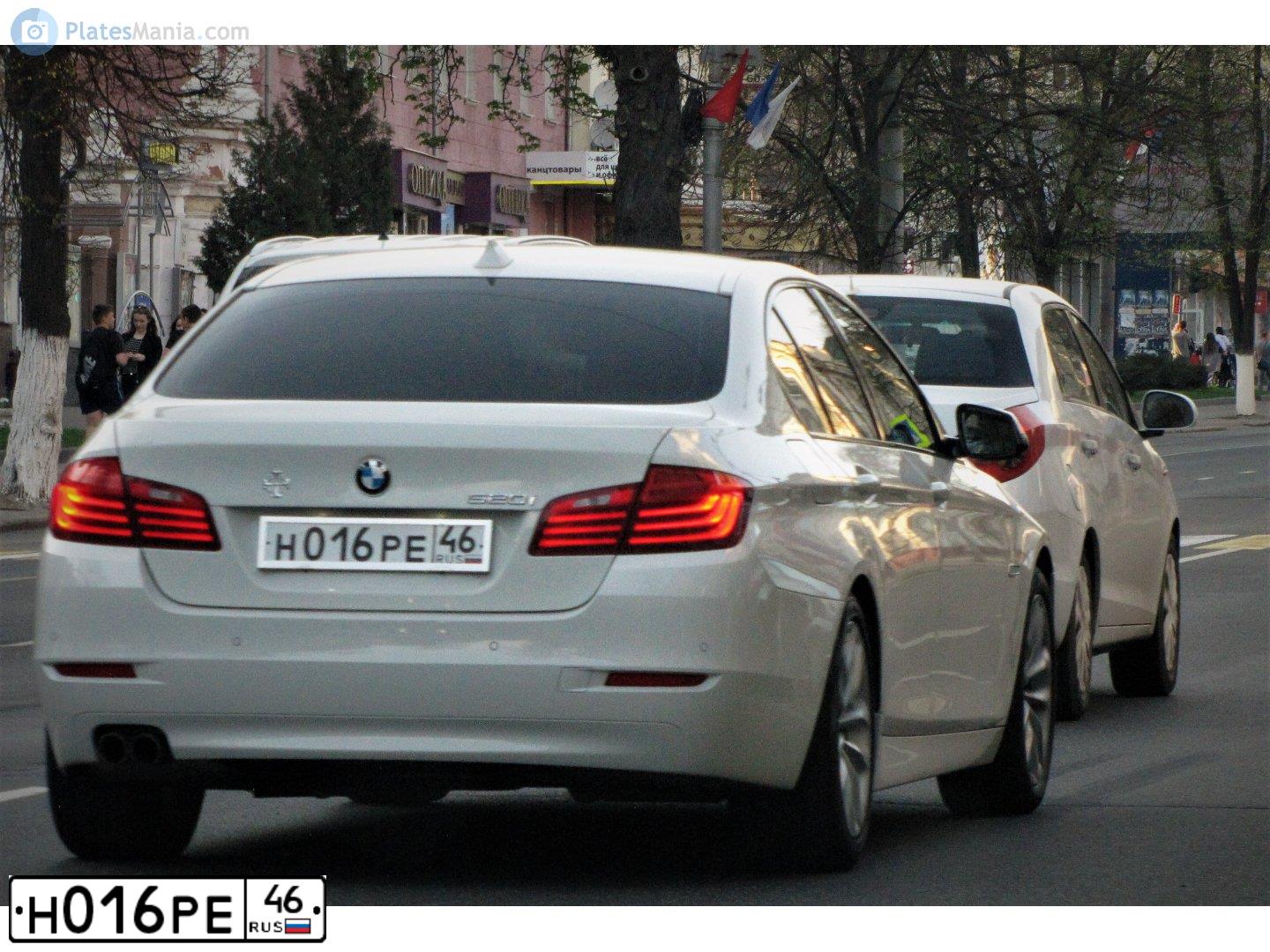 Фото автомобиля BMW SERIE 5, 2015 — госномер Н016РЕ46. Цвет: БЕЛЫЙ