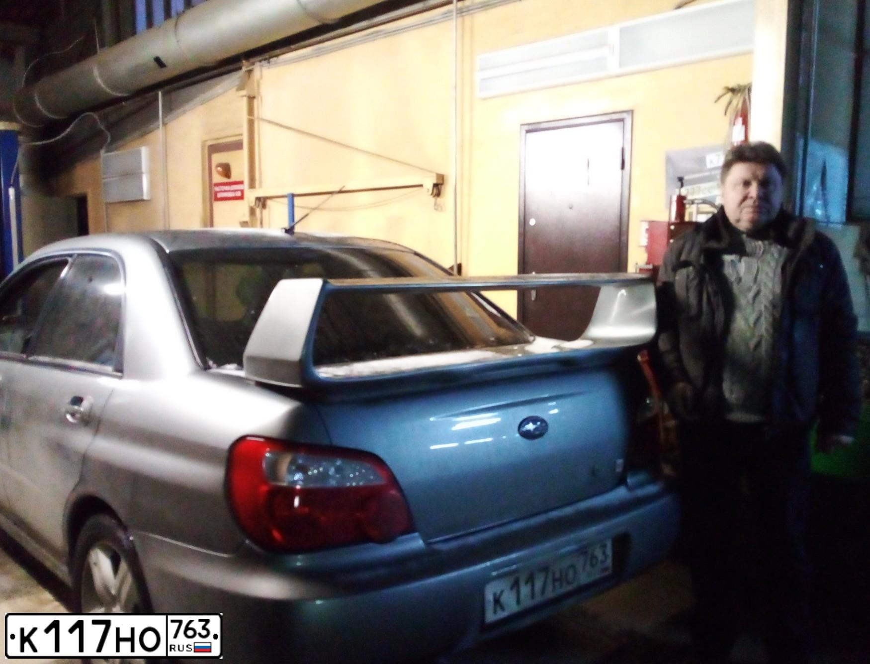 Фото автомобиля SUBARU IMPREZA, 2006 — госномер К117НО763. Цвет: СЕРЫЙ