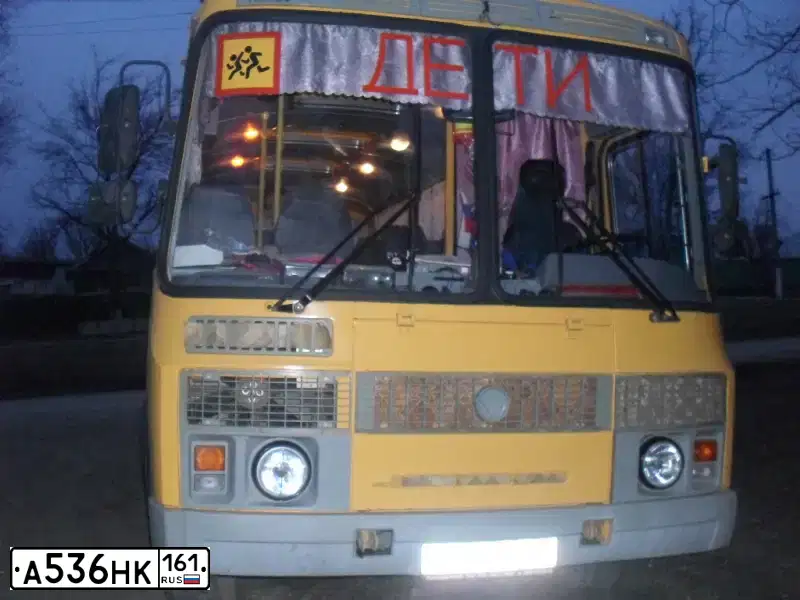 Фото автомобиля PAZ 3205, 2010 — госномер А536НК161. Цвет: ЖЕЛТЫЙ