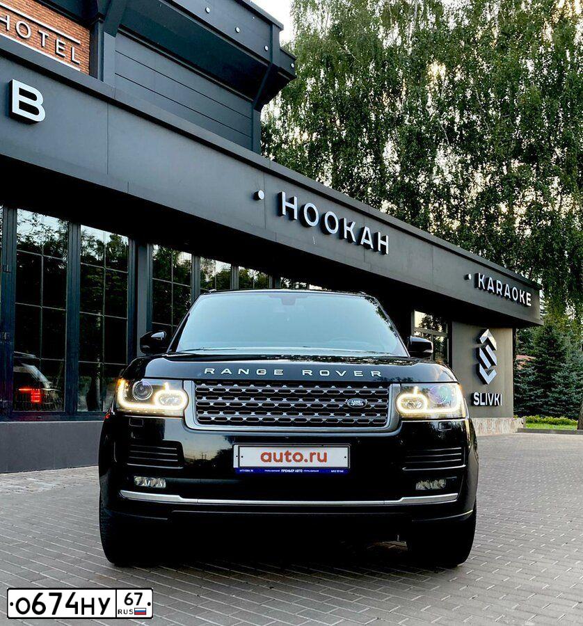 Фото автомобиля LANDROVER RANGE ROVER, 2014 — госномер О674НУ67. Цвет: ЧЕРНЫЙ