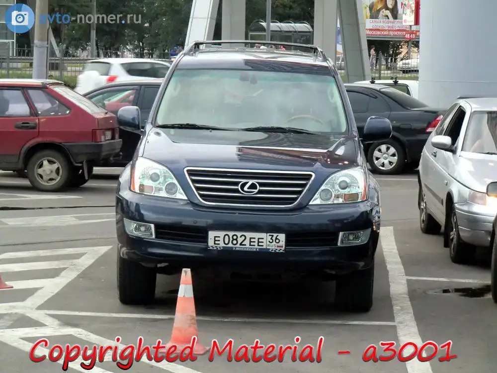 Фото автомобиля LEXUS GX, 2005 — госномер Е959НТ136. Цвет: ТЕМНО-СИНИЙ