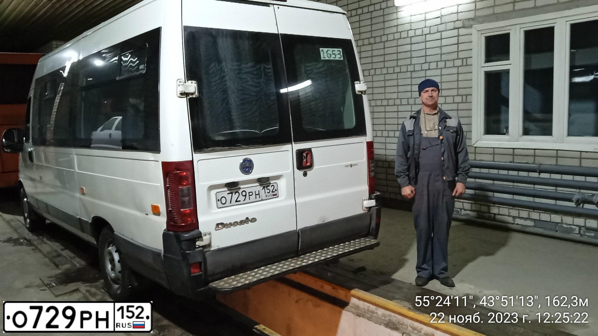 Фото автомобиля FIAT DUCATO, 2010 — госномер О729РН152. Цвет: БЕЛЫЙ