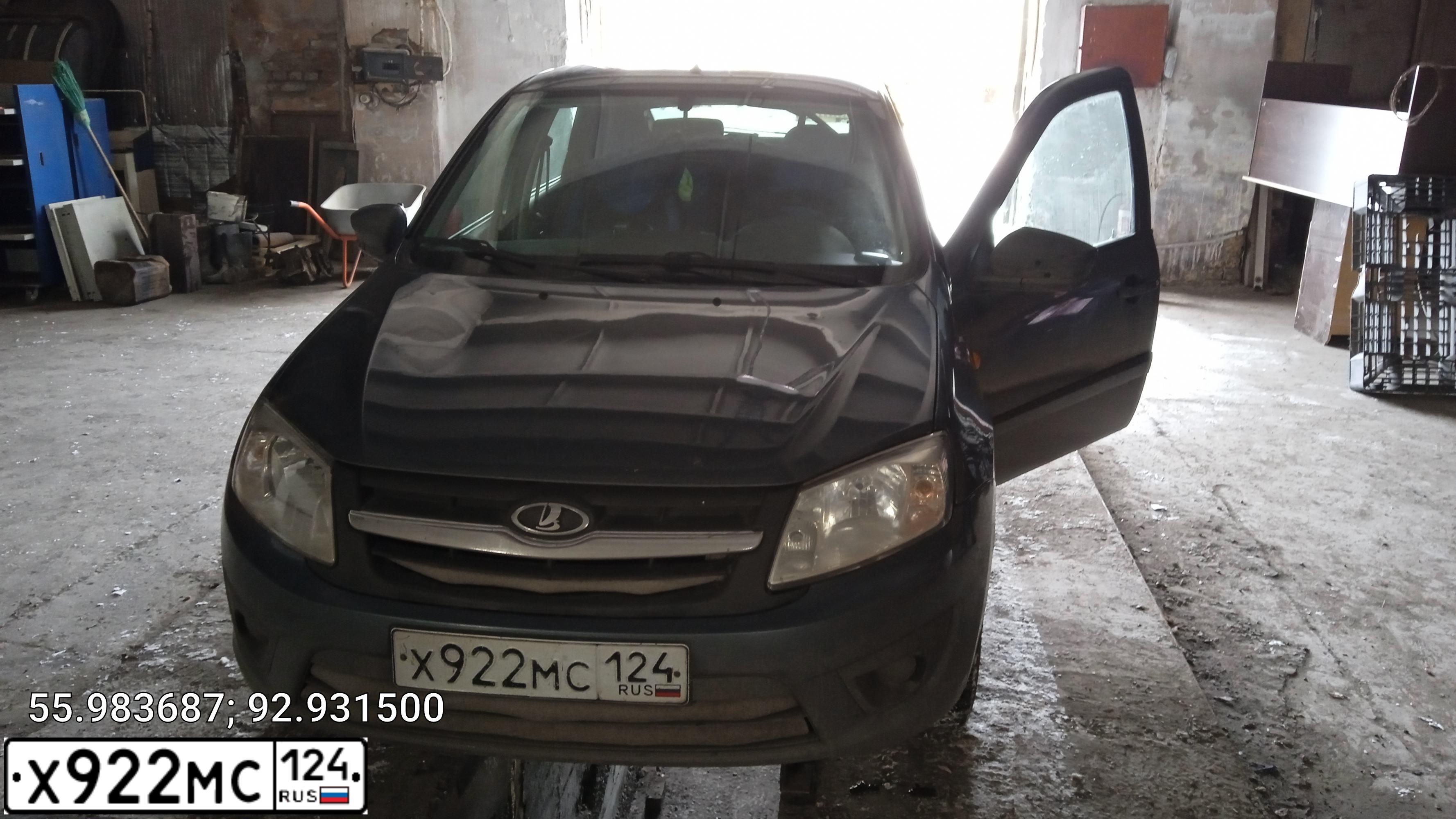 Фото автомобиля LADA 2191 GRANTA, 2015 — госномер Х922МС124. Цвет: СЕРО-СИНИЙ