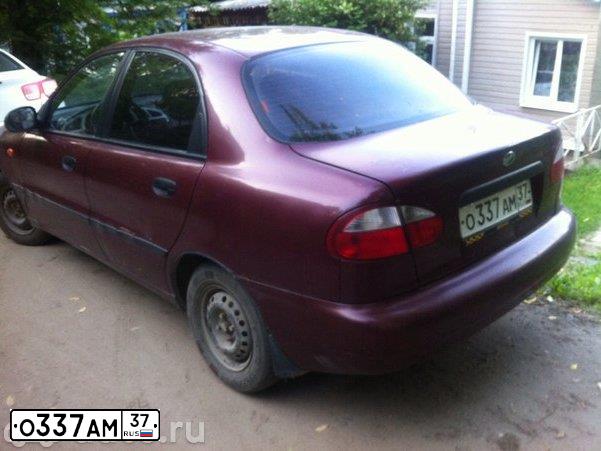 Фото автомобиля ZAZ SENS, 2009 — госномер А719РК37. Цвет: БОРДОВЫЙ