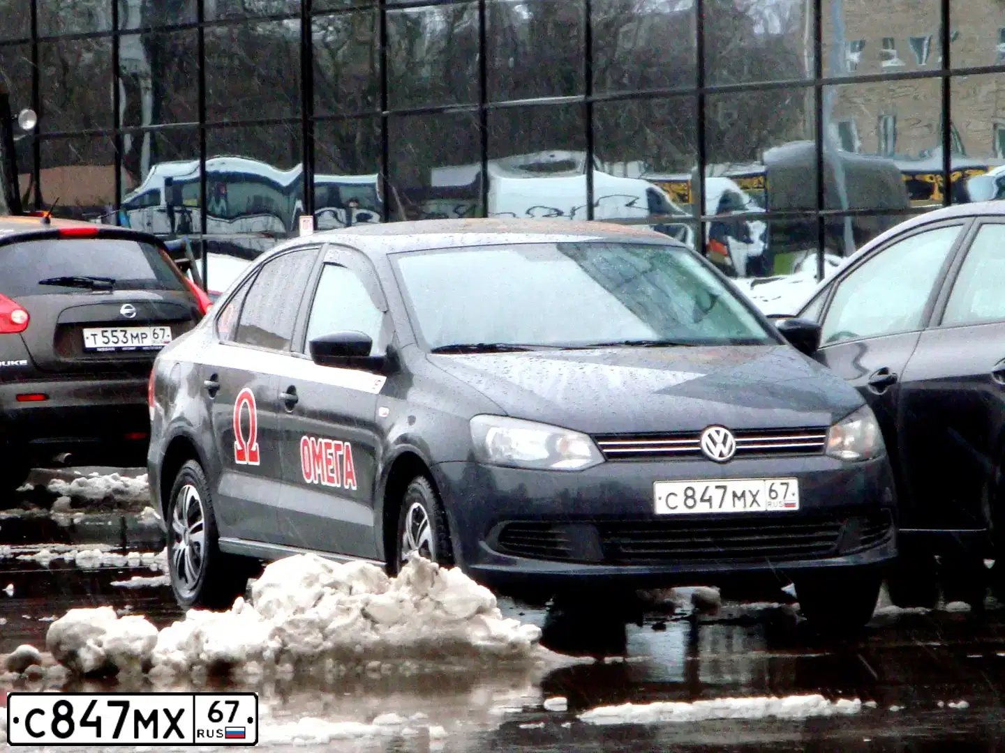 Фото автомобиля VOLKSWAGEN POLO, 2013 — госномер С847МХ67. Цвет: СЕРЫЙ