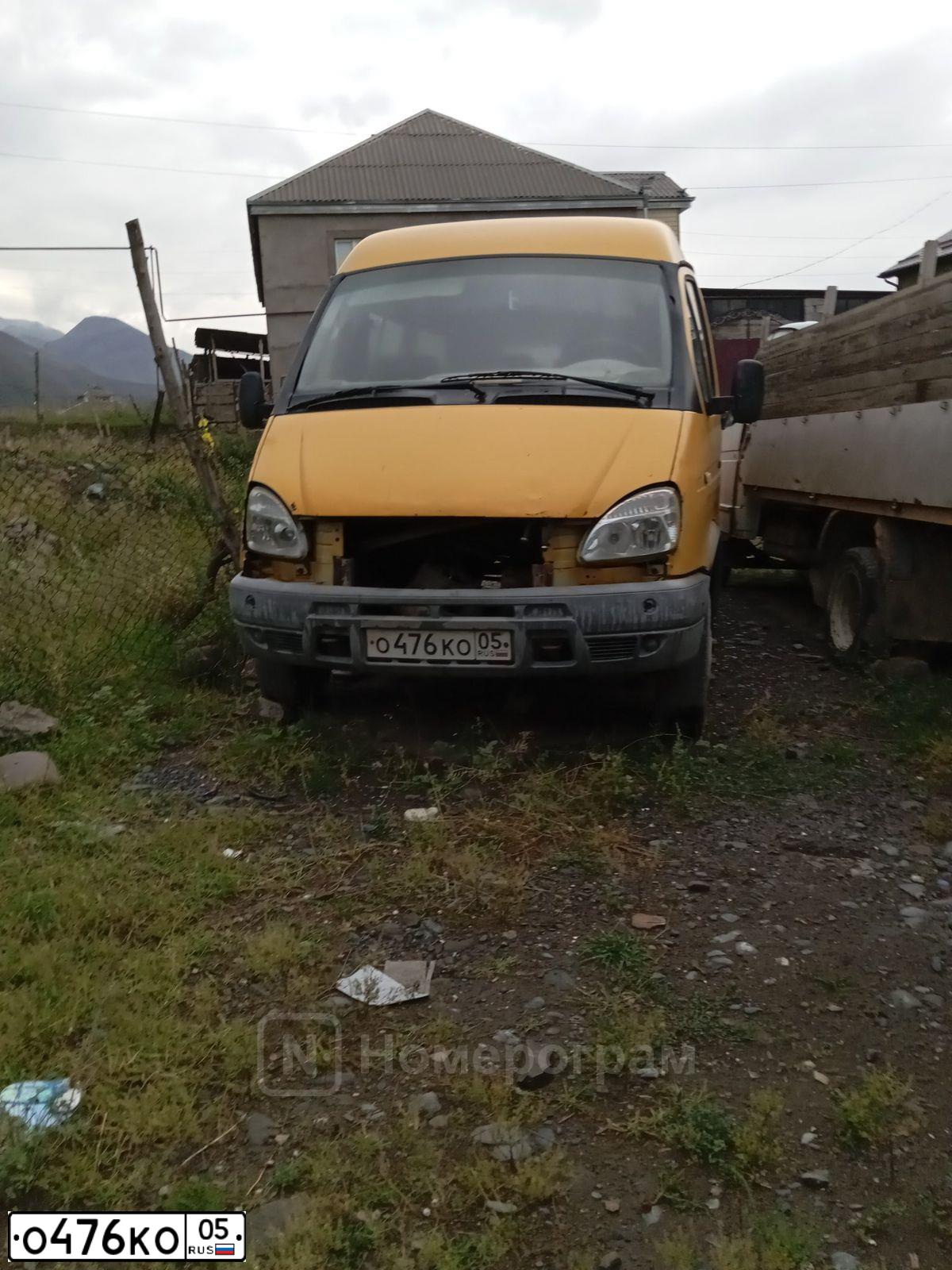 Фото автомобиля GAZ Z 3221 GAZEL, 2006 — госномер О476КО05. Цвет: ЖЁЛТЫЙ