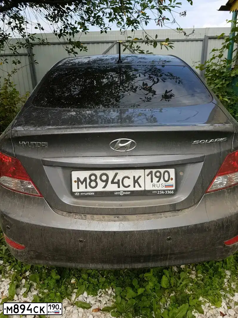 Фото автомобиля HYUNDAI SOLARIS, 2011 — госномер М894СК190. Цвет: ЧЕРНО-СЕРЫЙ