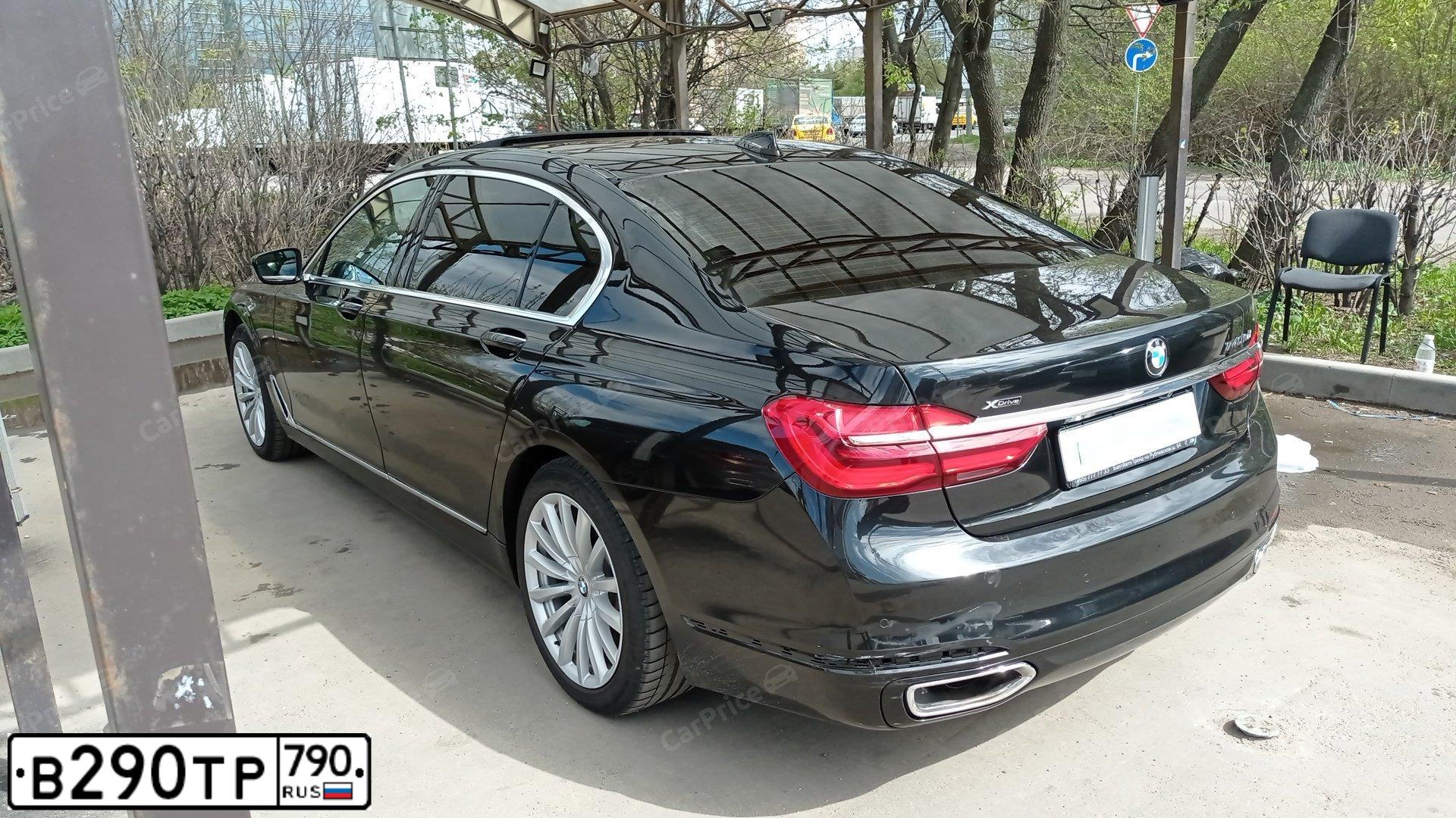 Фото автомобиля BMW SERIE 7, 2018 — госномер В290ТР790. Цвет: ЧЕРНЫЙ