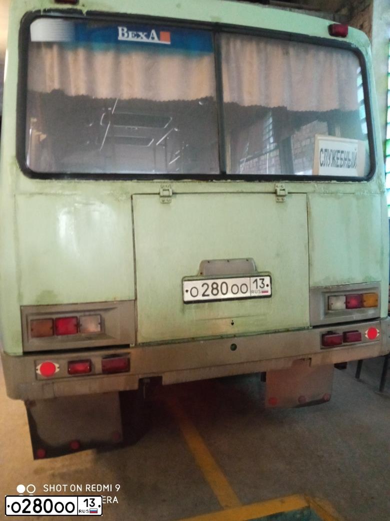 Фото автомобиля PAZ 3205, 2007 — госномер О280ОО13. Цвет: САЛАТНЫЙ