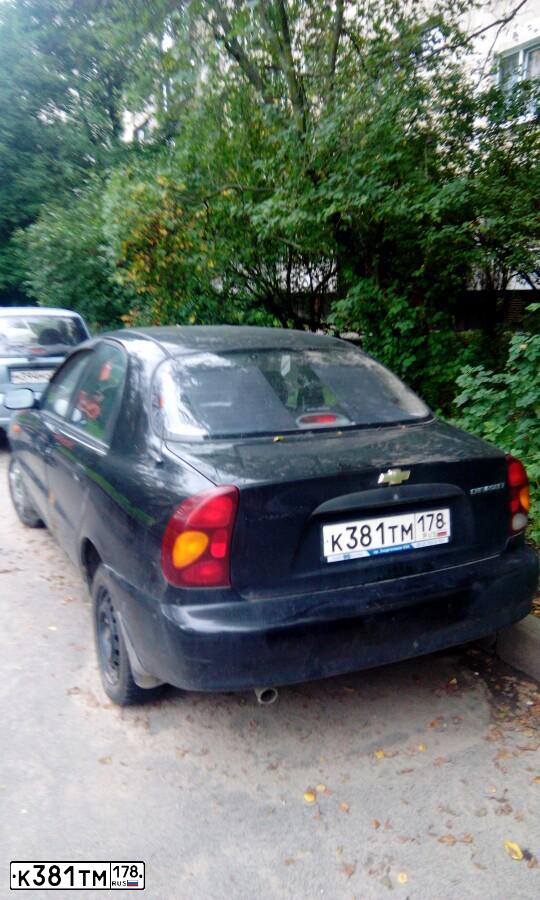 Фото автомобиля ZAZ LANOS, 2008 — госномер Р665АЕ47. Цвет: ЧЕРНЫЙ