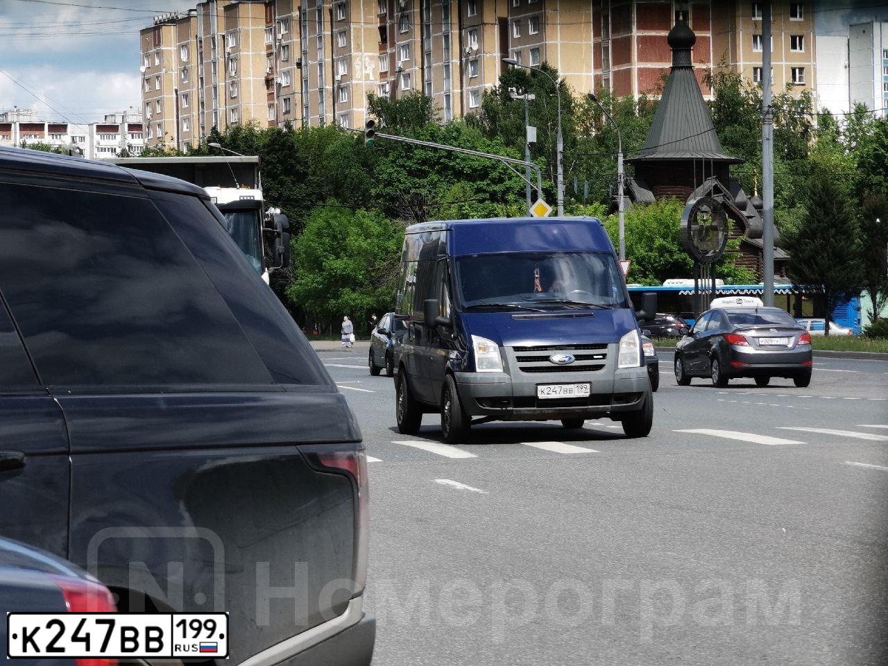 Фото автомобиля FORD TRANSIT, 2007 — госномер К247ВВ199. Цвет: СИНИЙ ТЕМНЫЙ
