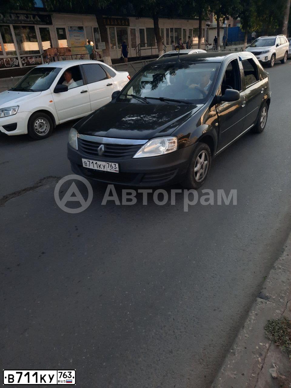 Фото автомобиля RENAULT LOGAN, 2012 — госномер С185НМ163. Цвет: ЧЕРНЫЙ