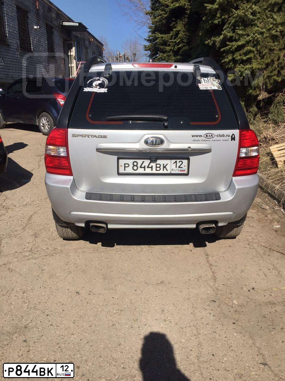 Фото автомобиля KIA SPORTAGE, 2007 — госномер Р844ВК12. Цвет: СЕРЕБРИСТЫЙ