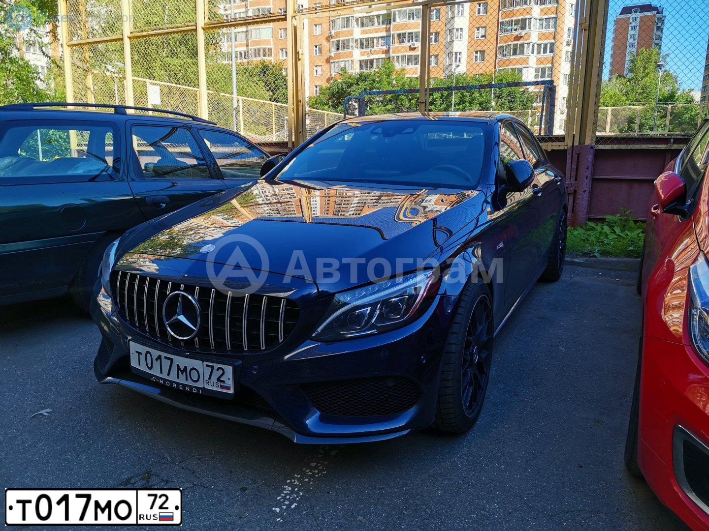 Фото автомобиля MERCEDES C-KLASSE, 2017 — госномер Е267МА797. Цвет: синий