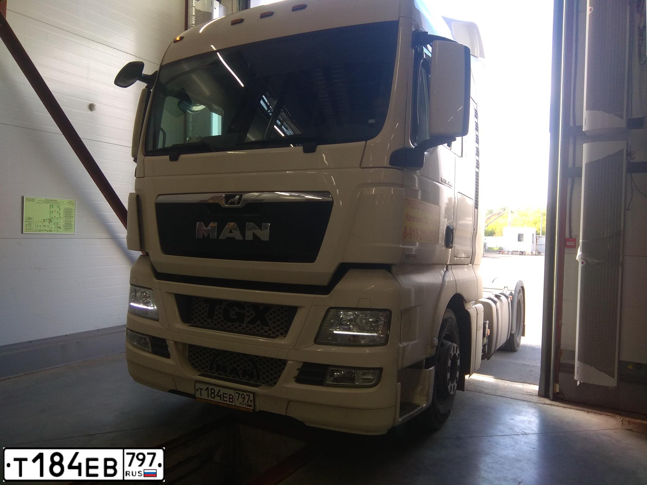 Фото автомобиля MAN TGX 18.XXX /4X2/, 2020 — госномер Т184ЕВ797. Цвет: Белый