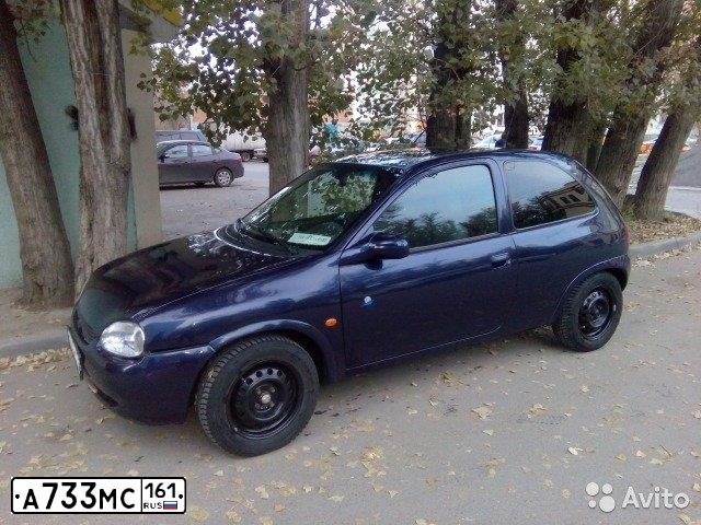 Фото автомобиля OPEL CORSA, 1998 — госномер А733МС161. Цвет: СИНИЙ