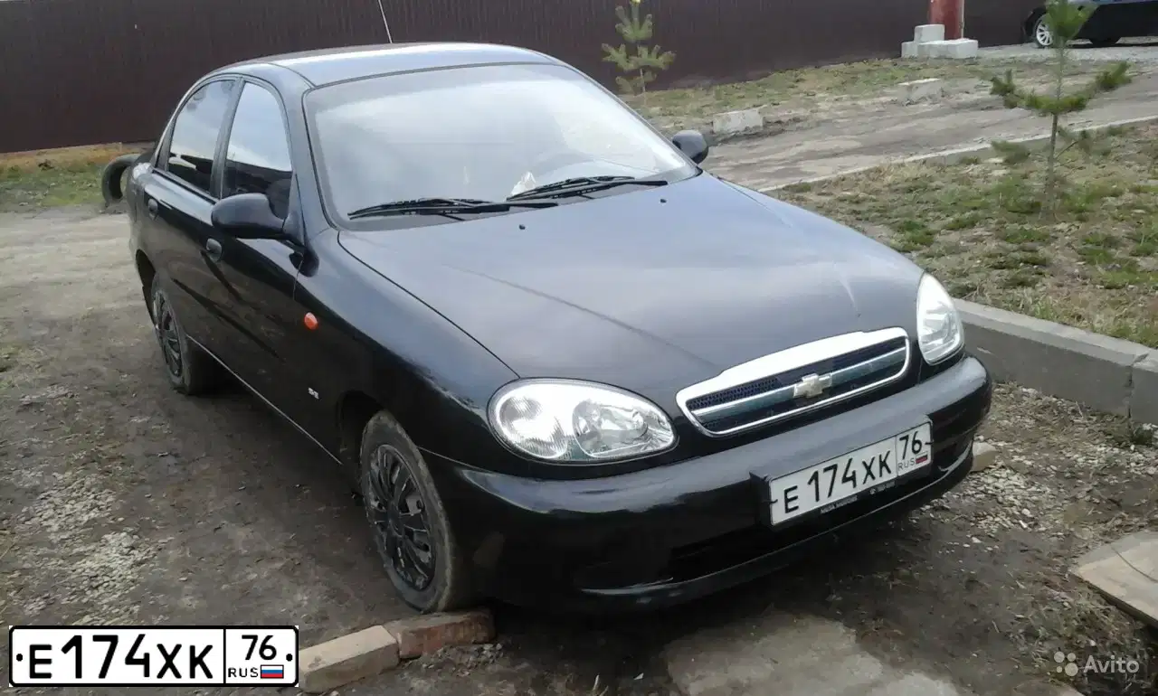 Фото автомобиля ZAZ LANOS, 2008 — госномер Е174ХК76. Цвет: ЧЕРНЫЙ