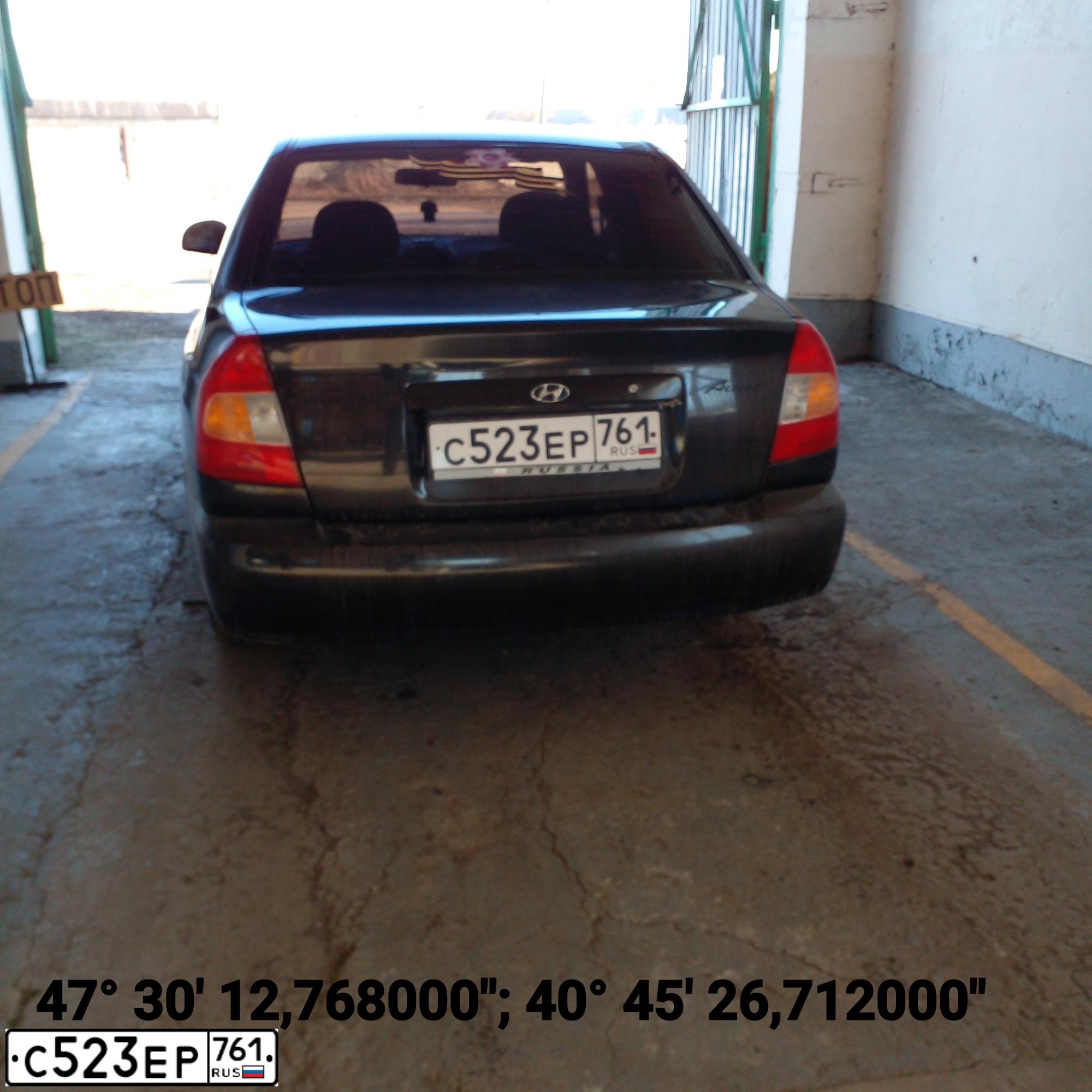Фото автомобиля TAGAZ ACCENT, 2006 — госномер Т999ТН161. Цвет: ЧЕРНЫЙ