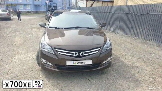 Фото автомобиля HYUNDAI SOLARIS, 2015 — госномер Х700ХЕ59