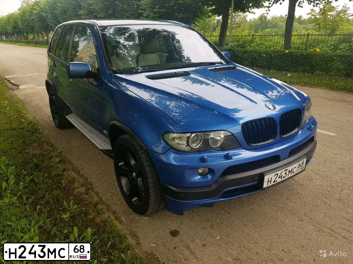 Фото автомобиля BMW X5, 2005. Цвет: синий