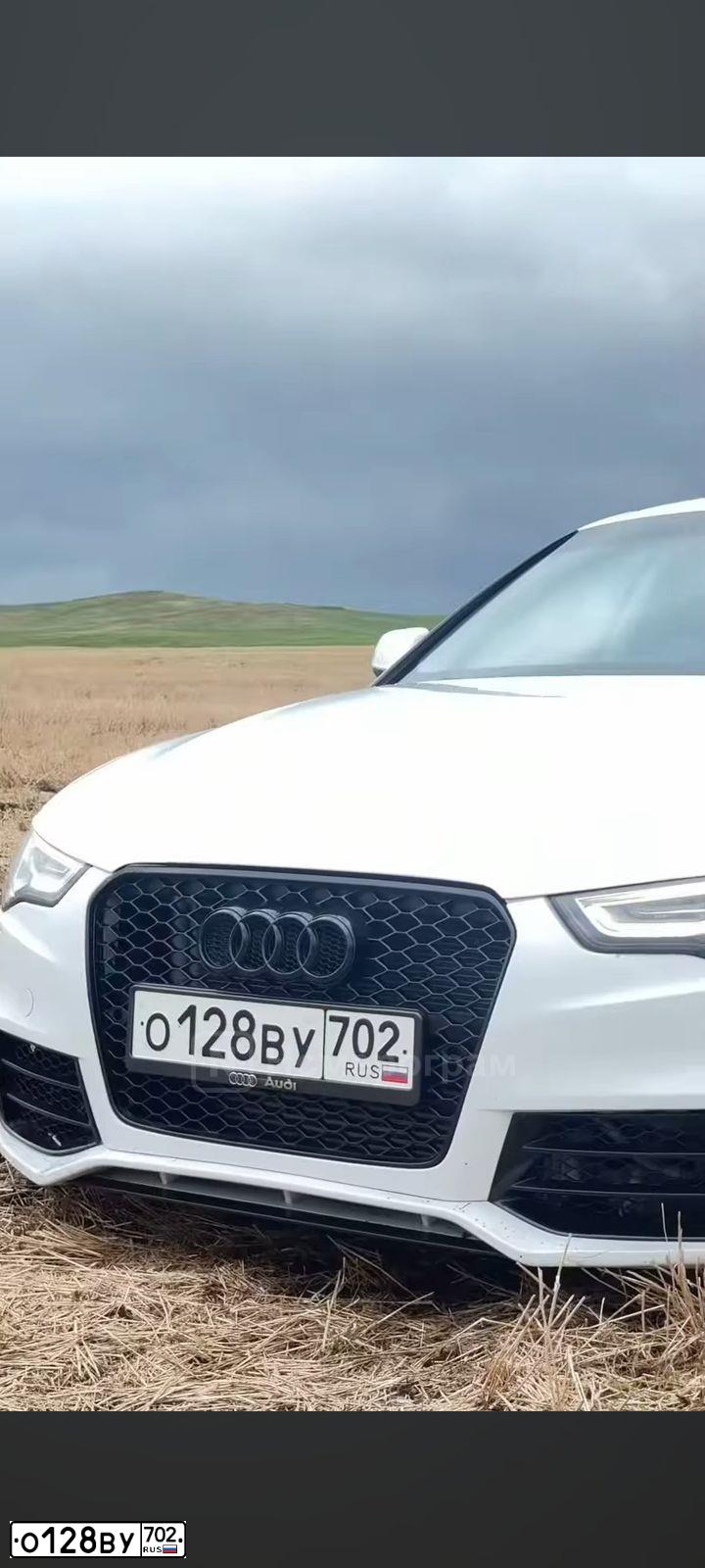 Фото автомобиля AUDI A5, 2013 — госномер О128ВУ702. Цвет: Белый